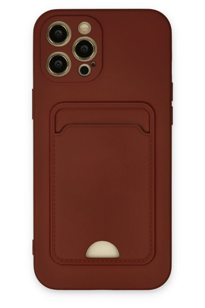 Newface iPhone 12 Pro Max Kılıf Kelvin Kartvizitli Silikon - Bordo resmi