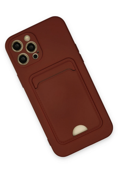 Newface iPhone 12 Pro Max Kılıf Kelvin Kartvizitli Silikon - Bordo resmi