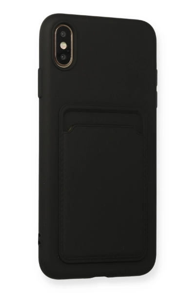Newface iPhone XS Max Kılıf Kelvin Kartvizitli Silikon - Siyah resmi