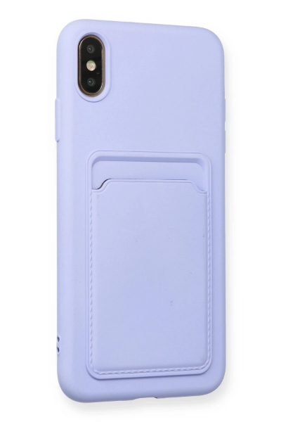 Newface iPhone XS Max Kılıf Kelvin Kartvizitli Silikon - Lila resmi