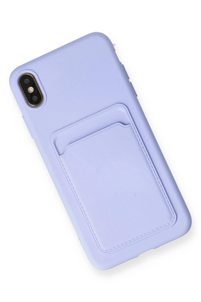 Newface iPhone XS Max Kılıf Kelvin Kartvizitli Silikon - Lila resmi