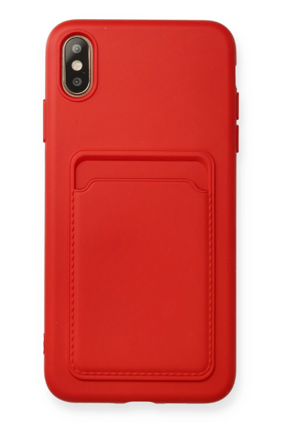 Newface iPhone XS Max Kılıf Kelvin Kartvizitli Silikon - Kırmızı resmi