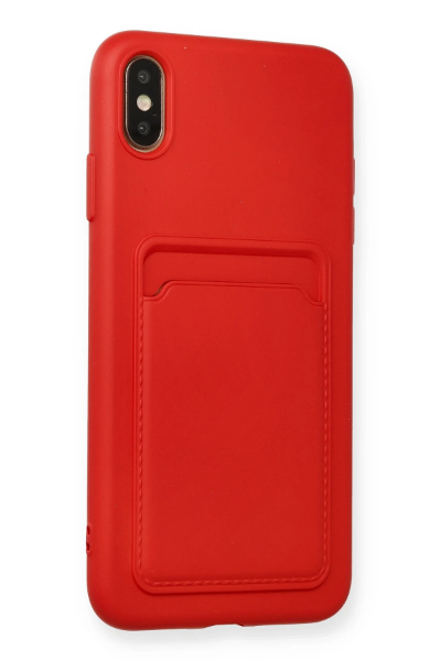 Newface iPhone XS Max Kılıf Kelvin Kartvizitli Silikon - Kırmızı resmi