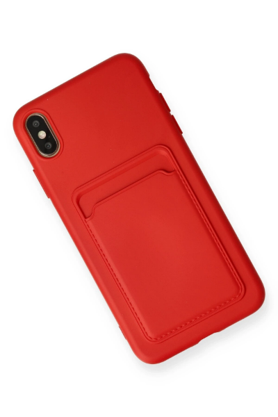 Newface iPhone XS Max Kılıf Kelvin Kartvizitli Silikon - Kırmızı resmi