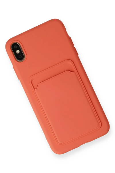 Newface iPhone XS Max Kılıf Kelvin Kartvizitli Silikon - Turuncu resmi