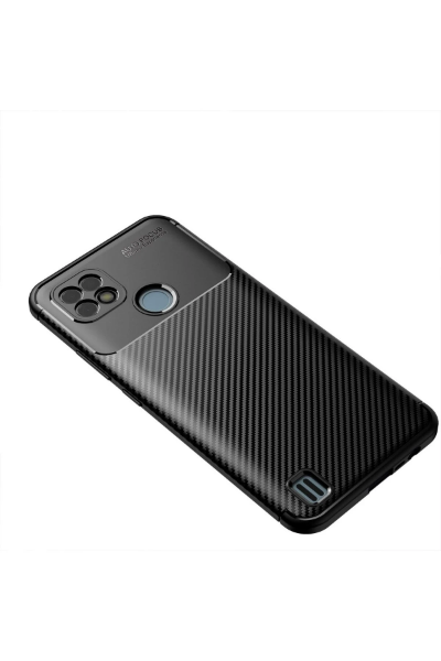 Newface Realme C25 Kılıf Auto Focus Karbon Kapak - Siyah resmi