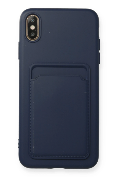 Newface iPhone XS Max Kılıf Kelvin Kartvizitli Silikon - Lacivert resmi