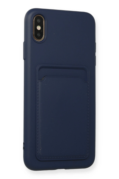 Newface iPhone XS Max Kılıf Kelvin Kartvizitli Silikon - Lacivert resmi