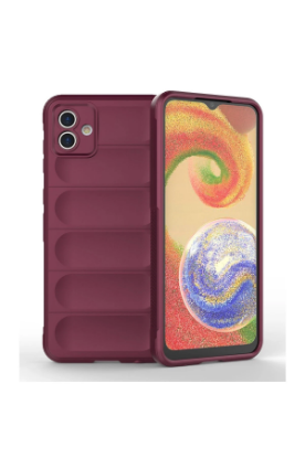 Newface Samsung Galaxy A04E Kılıf Optimum Silikon - Bordo resmi