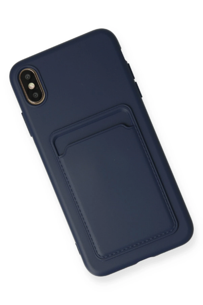 Newface iPhone XS Max Kılıf Kelvin Kartvizitli Silikon - Lacivert resmi