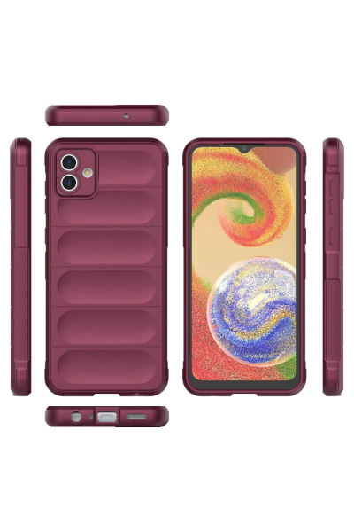 Newface Samsung Galaxy A04E Kılıf Optimum Silikon - Bordo resmi