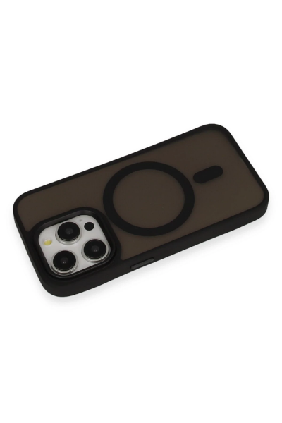 Newface iPhone 14 Pro Max Kılıf Oslo Magsafe Kapak - Siyah resmi