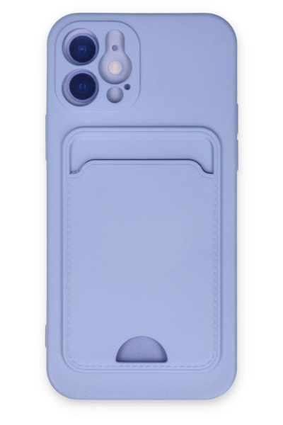 Newface iPhone 12 Kılıf Kelvin Kartvizitli Silikon - Lila resmi