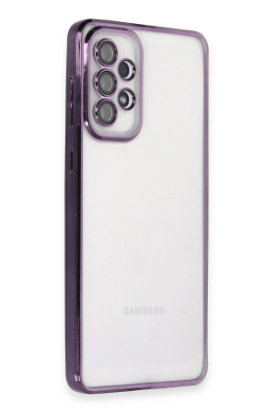 Newface Samsung Galaxy A73 5G Kılıf Razer Lensli Silikon - Mor resmi