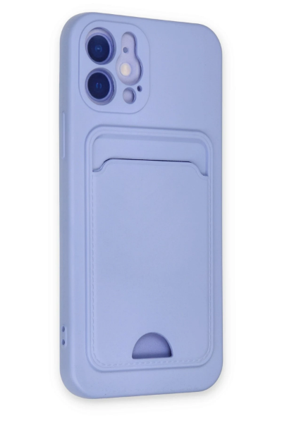 Newface iPhone 12 Kılıf Kelvin Kartvizitli Silikon - Lila resmi
