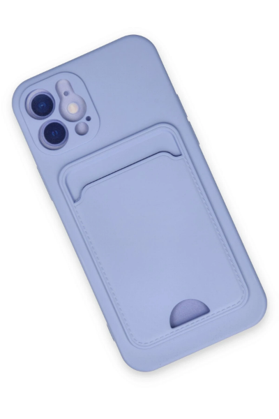 Newface iPhone 12 Kılıf Kelvin Kartvizitli Silikon - Lila resmi