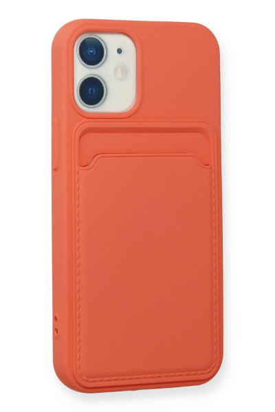 Newface iPhone 12 Kılıf Kelvin Kartvizitli Silikon - Turuncu resmi