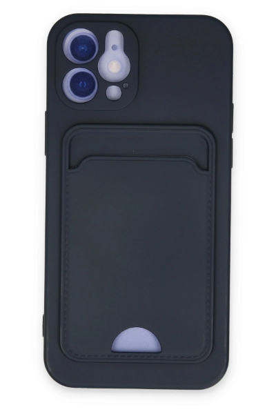 Newface iPhone 12 Kılıf Kelvin Kartvizitli Silikon - Lacivert resmi