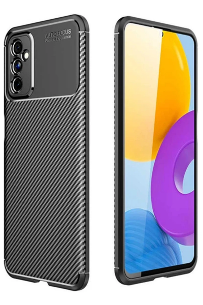 Newface Samsung Galaxy M52 5G Kılıf Auto Focus Karbon Kapak - Siyah resmi