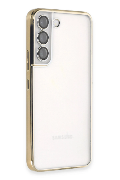 Newface Samsung Galaxy S22 Kılıf Razer Lensli Silikon - Gold resmi