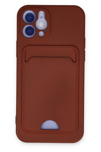 Newface iPhone 12 Kılıf Kelvin Kartvizitli Silikon - Bordo resmi