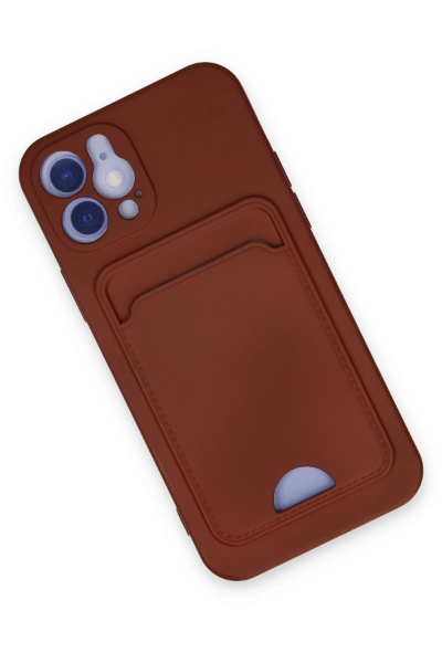 Newface iPhone 12 Kılıf Kelvin Kartvizitli Silikon - Bordo resmi