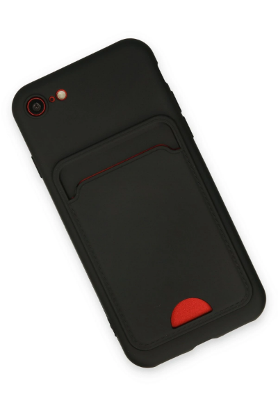 Newface iPhone 7 Kılıf Kelvin Kartvizitli Silikon - Siyah resmi