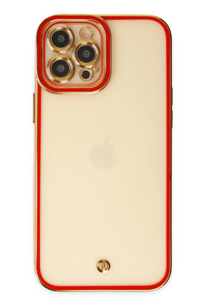 Newface iPhone 12 Pro Kılıf Liva Lens Silikon - Kırmızı resmi