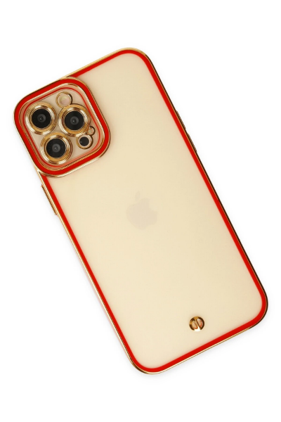 Newface iPhone 12 Pro Kılıf Liva Lens Silikon - Kırmızı resmi