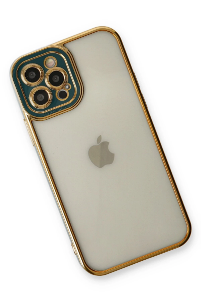 Newface iPhone 12 Pro Kılıf Liva Lens Silikon - Yeşil resmi