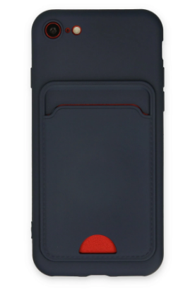 Newface iPhone 7 Kılıf Kelvin Kartvizitli Silikon - Lacivert resmi