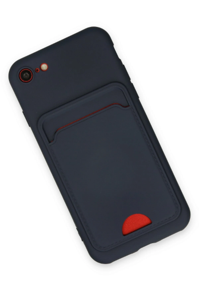 Newface iPhone 7 Kılıf Kelvin Kartvizitli Silikon - Lacivert resmi