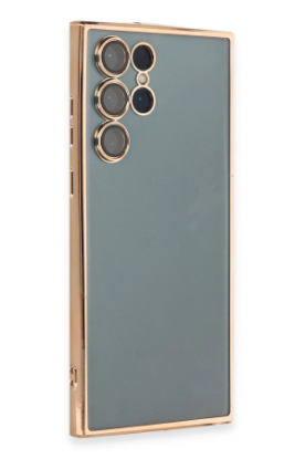 Newface Samsung Galaxy S22 Ultra Kılıf Razer Lensli Silikon - Gold resmi