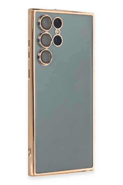 Newface Samsung Galaxy S22 Ultra Kılıf Razer Lensli Silikon - Gold resmi