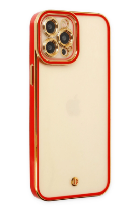 Newface iPhone 12 Pro Max Kılıf Liva Lens Silikon - Kırmızı resmi