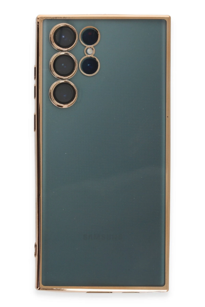 Newface Samsung Galaxy S22 Ultra Kılıf Razer Lensli Silikon - Gold resmi