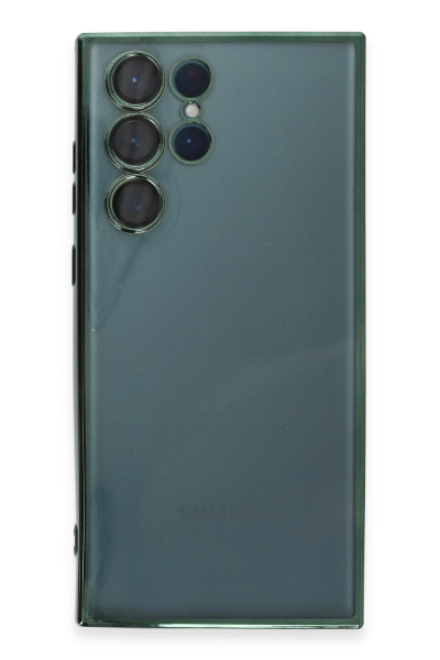 Newface Samsung Galaxy S22 Ultra Kılıf Razer Lensli Silikon - Yeşil resmi