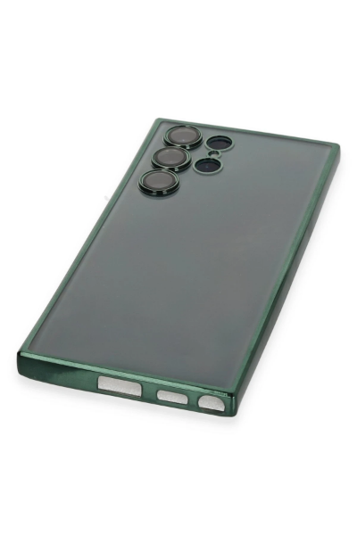 Newface Samsung Galaxy S22 Ultra Kılıf Razer Lensli Silikon - Yeşil resmi
