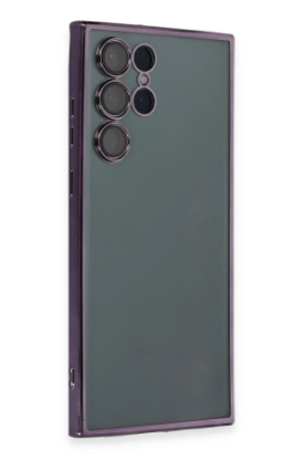 Newface Samsung Galaxy S22 Ultra Kılıf Razer Lensli Silikon - Mor resmi