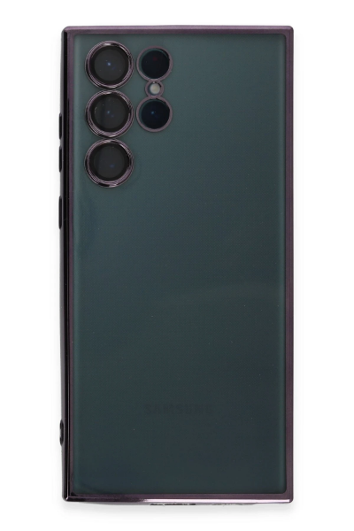 Newface Samsung Galaxy S22 Ultra Kılıf Razer Lensli Silikon - Mor resmi