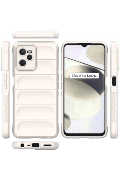 Newface Realme C35 Kılıf Optimum Silikon - Krem resmi