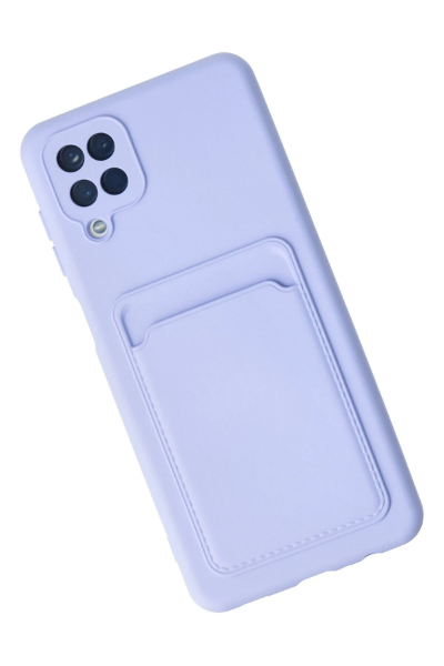Newface Samsung Galaxy A12 Kılıf Kelvin Kartvizitli Silikon - Lila resmi