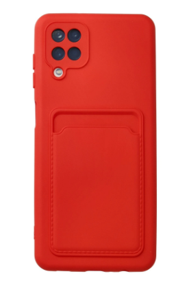 Newface Samsung Galaxy A12 Kılıf Kelvin Kartvizitli Silikon - Kırmızı resmi