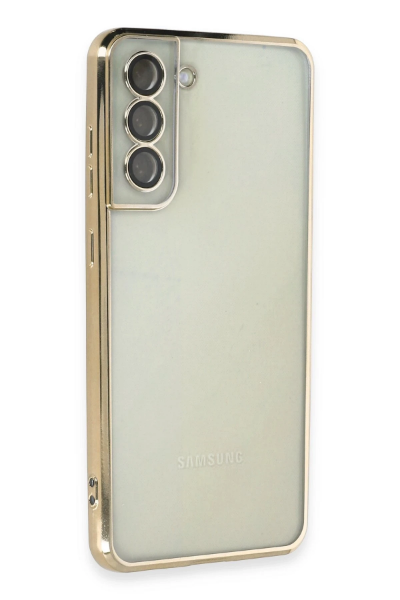 Newface Samsung Galaxy S21 FE Kılıf Razer Lensli Silikon - Gold resmi