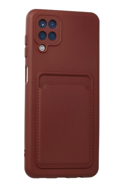 Newface Samsung Galaxy A12 Kılıf Kelvin Kartvizitli Silikon - Bordo resmi