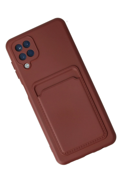 Newface Samsung Galaxy A12 Kılıf Kelvin Kartvizitli Silikon - Bordo resmi