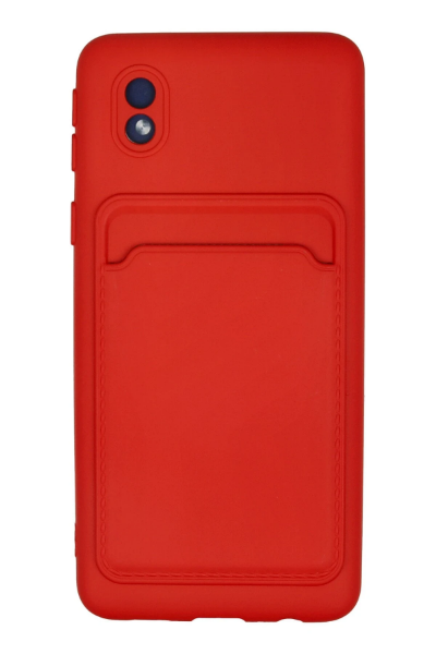Newface Samsung Galaxy A01 Core Kılıf Kelvin Kartvizitli Silikon - Kırmızı resmi