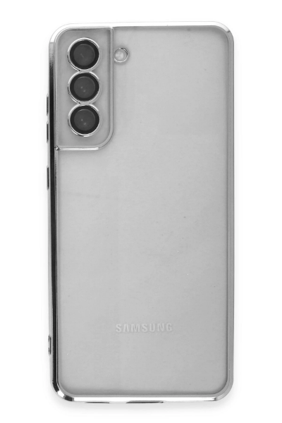 Newface Samsung Galaxy S21 FE Kılıf Razer Lensli Silikon - Gümüş resmi