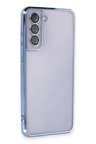Newface Samsung Galaxy S21 FE Kılıf Razer Lensli Silikon - Açık Mavi resmi