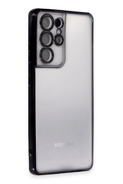Newface Samsung Galaxy S21 Ultra Kılıf Razer Lensli Silikon - Siyah resmi